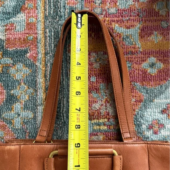Madewell Cognac Leather Tote with Gold Accent - Picture 7 of 13